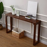 Sleek Rectangular Wood Sledge Base Cocoa Console Table Image - 5