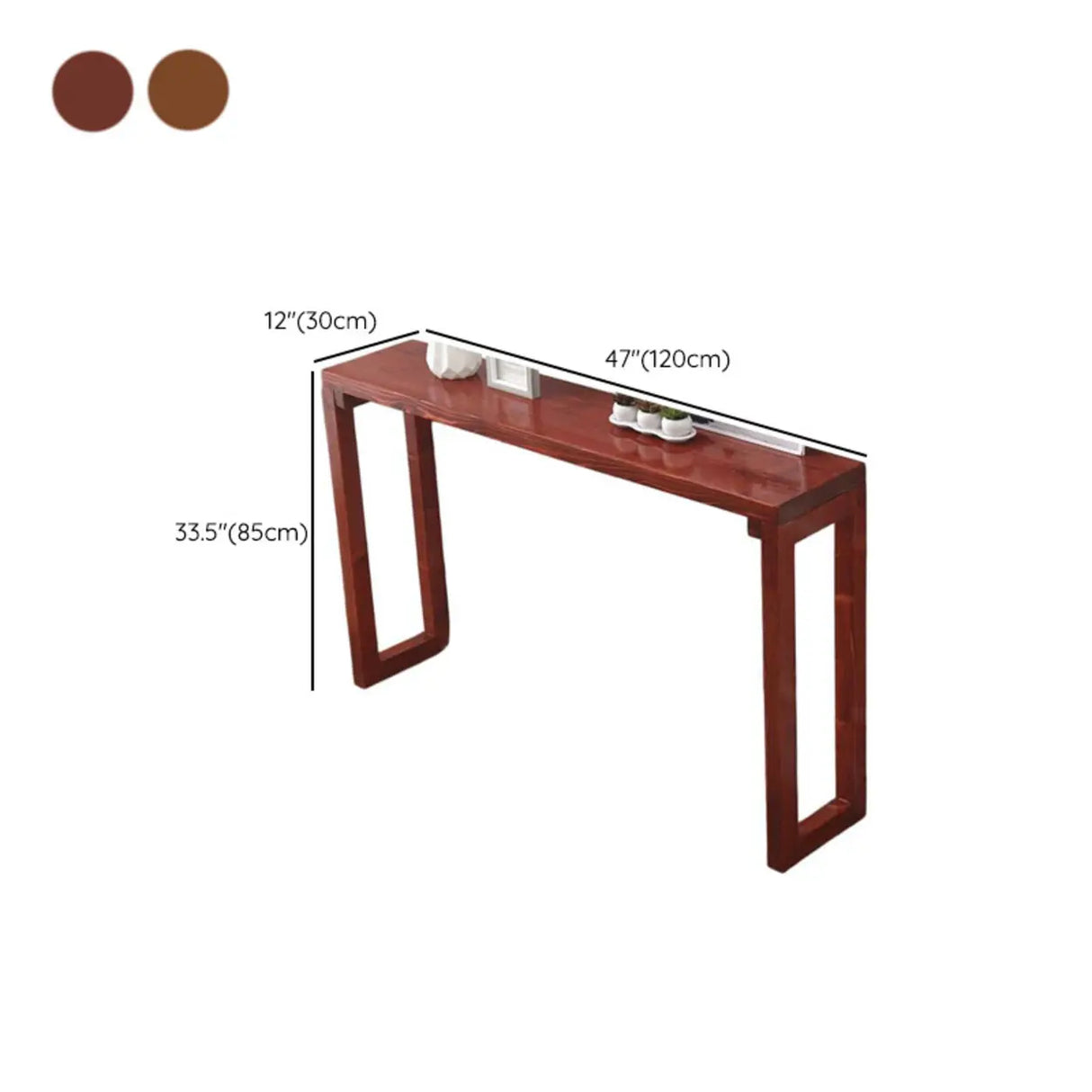 Sleek Rectangular Wood Sledge Base Cocoa Console Table Image - 9