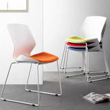 Sleek Stackable Armless Plastic Conference Office Chair Image - 1