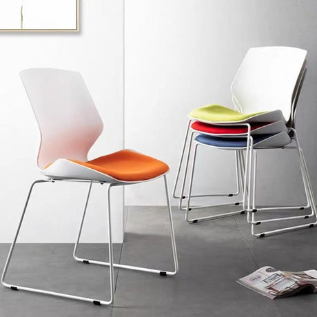 Sleek Stackable Armless Plastic Conference Office Chair Image - 1