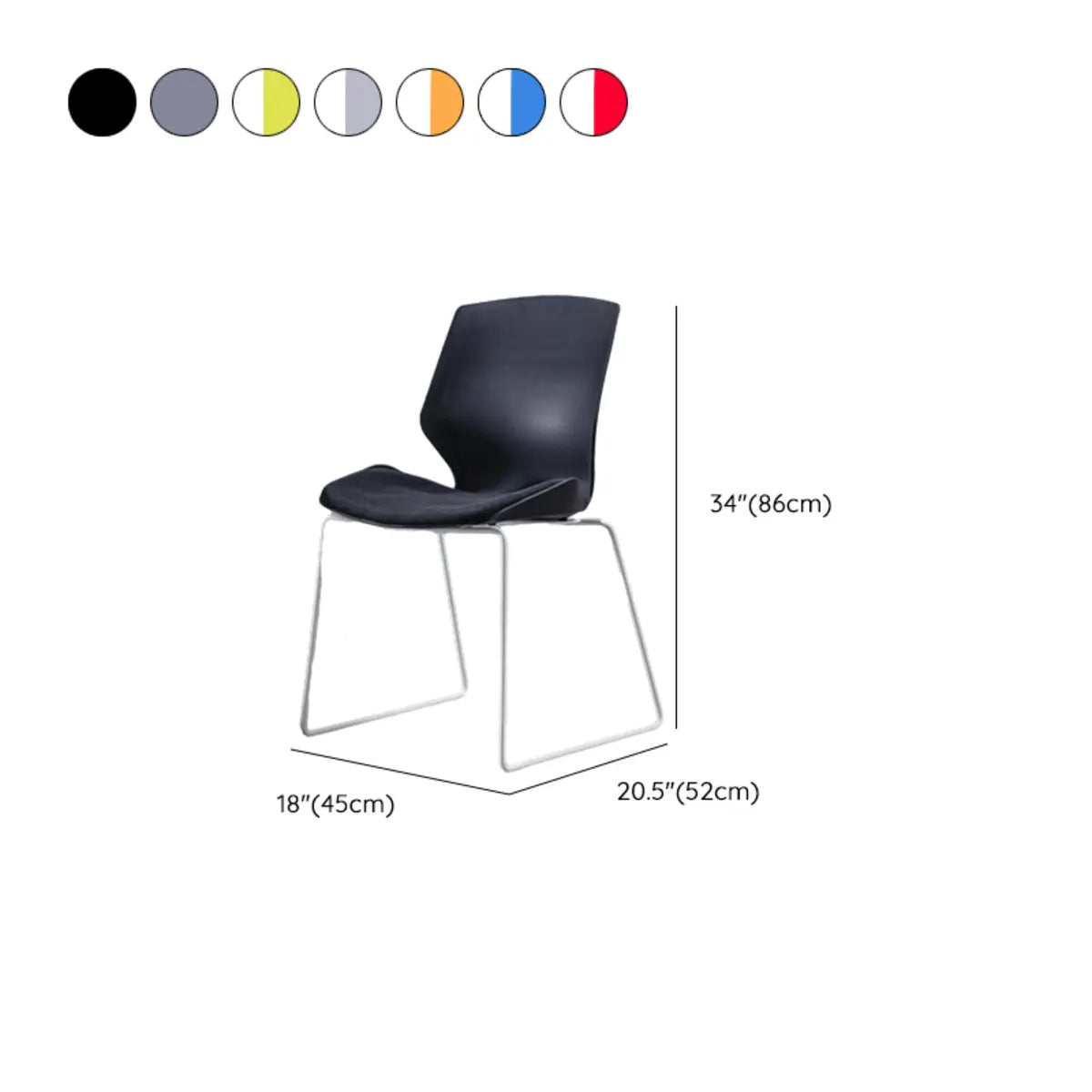 Sleek Stackable Armless Plastic Conference Office Chair 