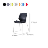 Sleek Stackable Armless Plastic Conference Office Chair #size