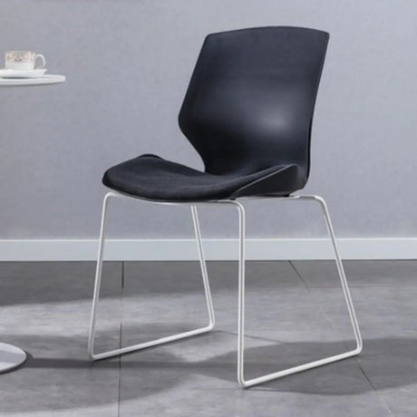 Sleek Stackable Armless Plastic Conference Office Chair Image - 2