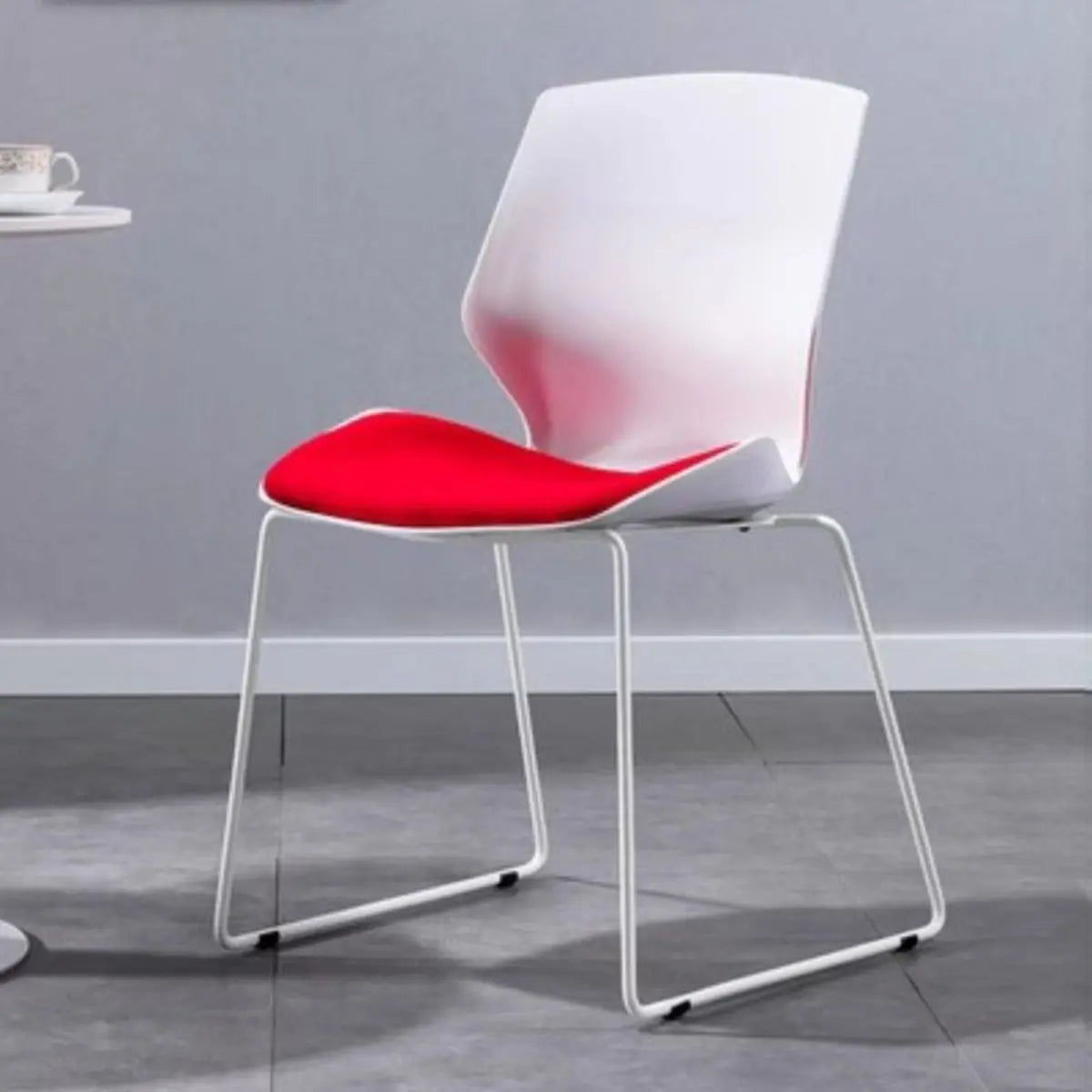 Sleek Stackable Armless Plastic Conference Office Chair Image - 7