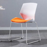 Sleek Stackable Armless Plastic Conference Office Chair Image - 8