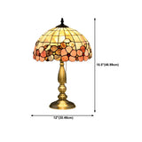 Sleek Tiffany Dome Stained Glass Metal Base Table Lamp #size