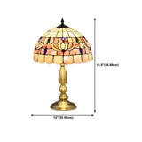 Sleek Tiffany Dome Stained Glass Metal Base Table Lamp Image - 15