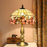 Sleek Tiffany Dome Stained Glass Metal Base Table Lamp Image - 3