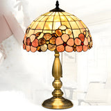 Sleek Tiffany Dome Stained Glass Metal Base Table Lamp Image - 4