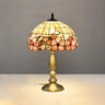 Sleek Tiffany Dome Stained Glass Metal Base Table Lamp Image - 8