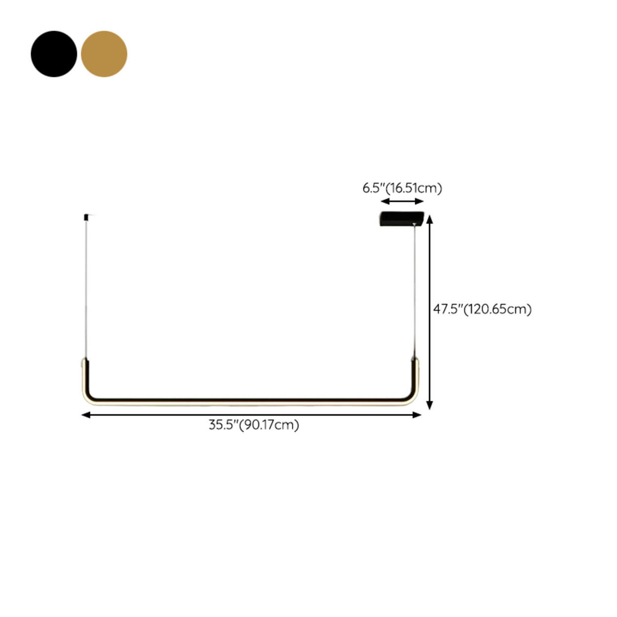 Sleek U-Shaped LED Kitchen Island Ceiling Light 