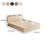 Sleek Warm White King Wood Platform Headboard Panel Bed Image - 12