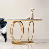 Sleek Washable Geometric Gold Standard Console Table Image - 2