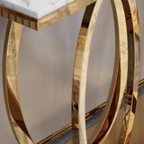 Sleek Washable Geometric Gold Standard Console Table Image - 5
