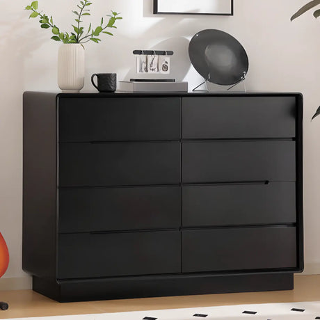 Sleek White Finish Wood 8-Drawer Storage Dresser Image - 4