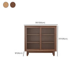 Sleek Wood Walnut Medium Clear Doors Storage Sideboard Image - 22