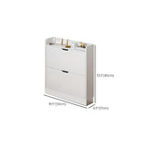 Sliding Wood Hallway Grey Closed Back Shoe Storage Cabinet #size