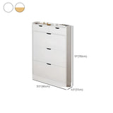 Sliding Wood Hallway Grey Closed Back Shoe Storage Cabinet Image - 23