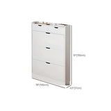 Sliding Wood Hallway Grey Closed Back Shoe Storage Cabinet Image - 24