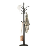 Slim Metal Black Entryway Freestanding Hall Tree with Hooks Image - 12