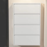 Slim Metal Wall-Mounted Drop Front Shoe Rack Cabinet Image - 5