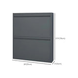 Slim Metal Wall-Mounted White Drop Front Shoe Rack Cabinet Image - 25