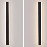 Slim Modern Black Vertical Outdoor LED Wall Light  Image - 11