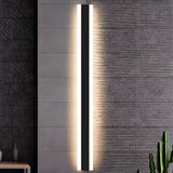 Slim Modern Black Vertical Outdoor LED Wall Light  Image - 15