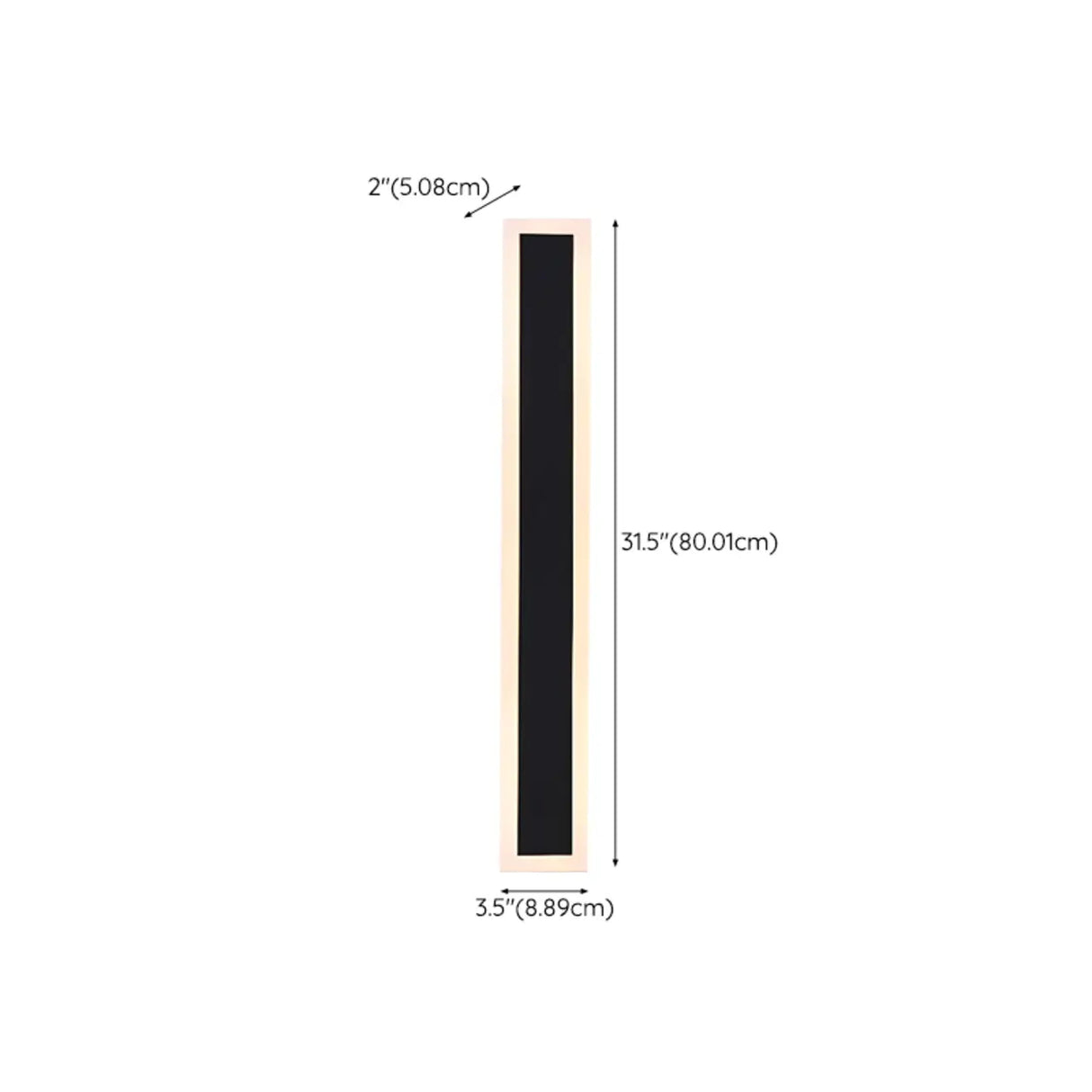 Slim Modern Black Vertical Outdoor LED Wall Light  Image - 18