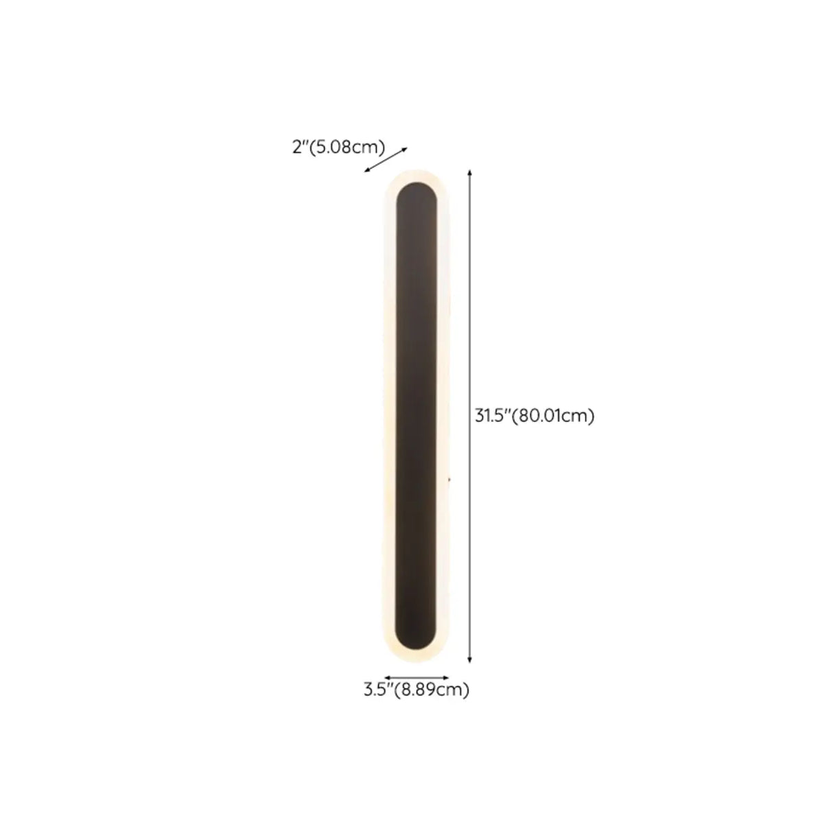 Slim Modern Black Vertical Outdoor LED Wall Light  Image - 22