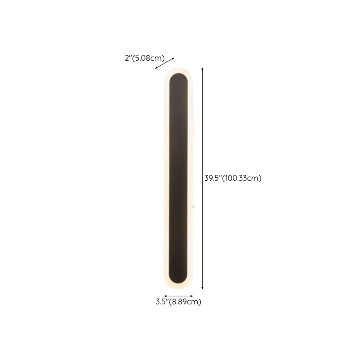 Slim Modern Black Vertical Outdoor LED Wall Light  Image - 23