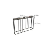 Slim Rectangular Metal Matte Black Entry Console Table Image - 10