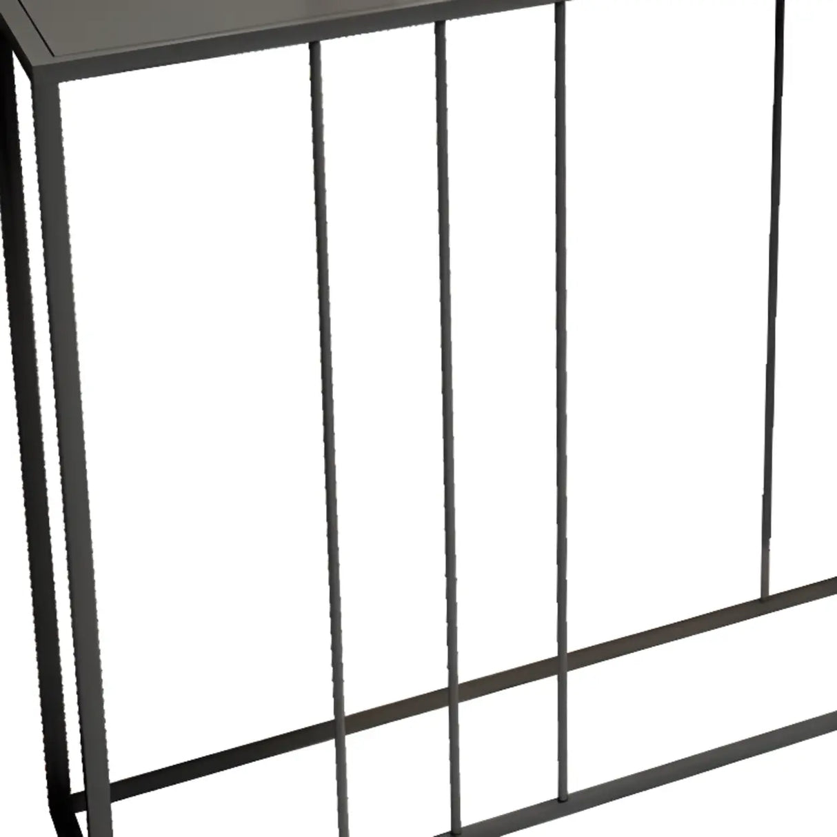 Slim Rectangular Metal Matte Black Entry Console Table Image - 5