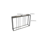 Slim Rectangular Metal Matte Black Entry Console Table #size