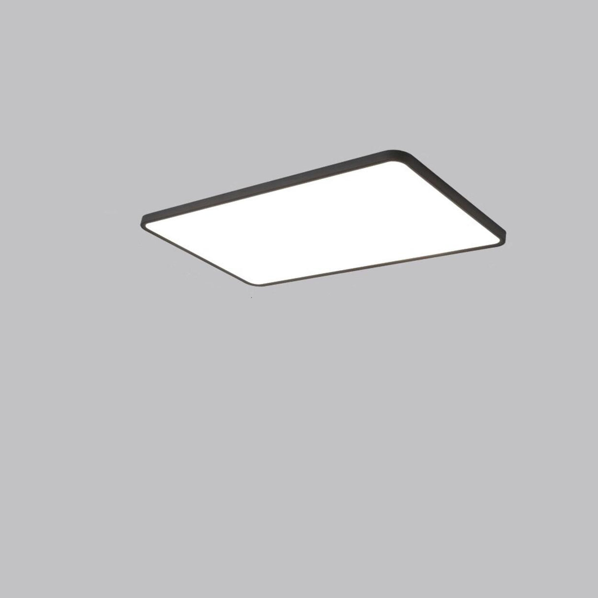 Slim White Rectangular LED Flush Mount Light Living Room Image - 11