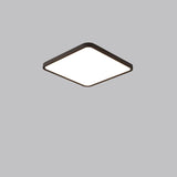 Slim White Rectangular LED Flush Mount Light Living Room Image - 12