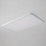 Slim White Rectangular LED Flush Mount Light Living Room Image - 14