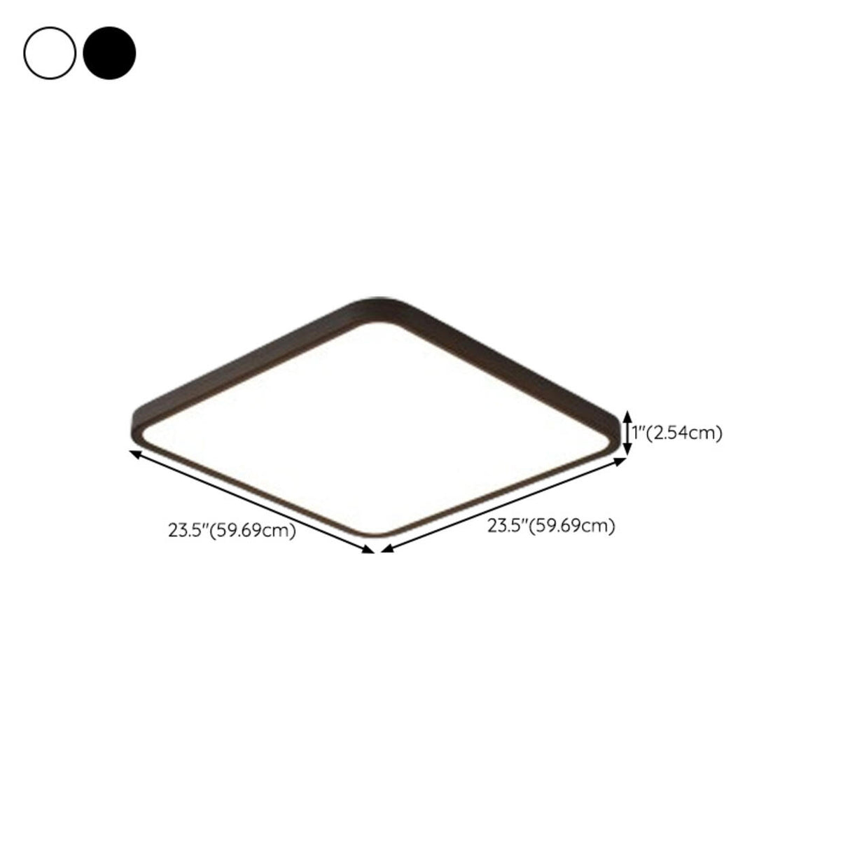 Slim White Rectangular LED Flush Mount Light Living Room 