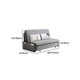 Slipcovered Grey Linen Metal Frame Cushion Back Sofa Bed Image - 14