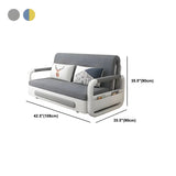 Slipcovered Linen Square Arm Cushion Back Sofa Bed #size