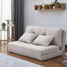 Slipcovered Linen Tufted Back Two Seats Sofa Bed Image - 15