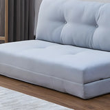 Slipcovered Linen Tufted Back Two Seats Sofa Bed Image - 16