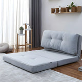 Slipcovered Linen Tufted Back Two Seats Sofa Bed Image - 18