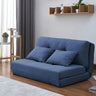 Slipcovered Linen Tufted Back Two Seats Sofa Bed Image - 8