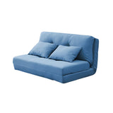 Slipcovered Linen Tufted Back Two Seats Sofa Bed Image - 10