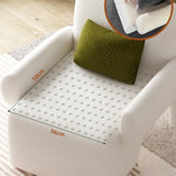 Small Beige Sherpa Pillow Back Reclining Arm Chair Image - 4