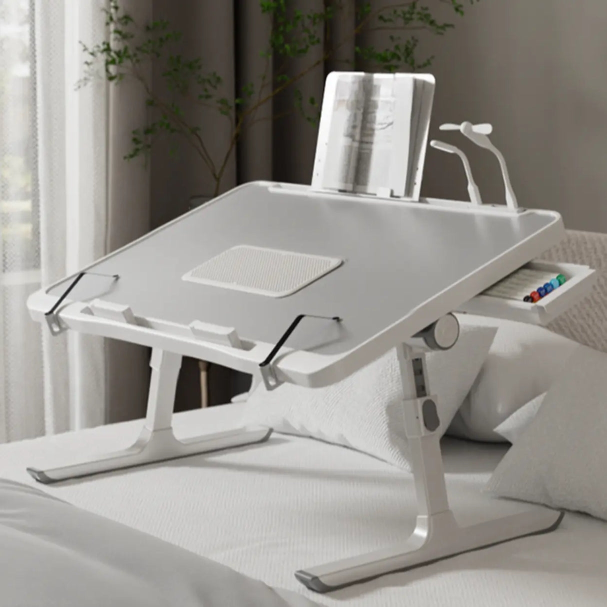 Small Collapsible Wooden Adjustable Writing Desk Image - 9