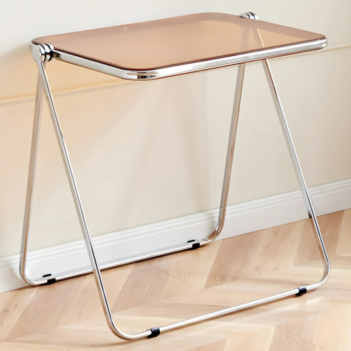 Small Foldable Metal Sled Base Acrylic Writing Desk Image - 15