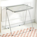 Small Foldable Metal Sled Base Acrylic Writing Desk Image - 2