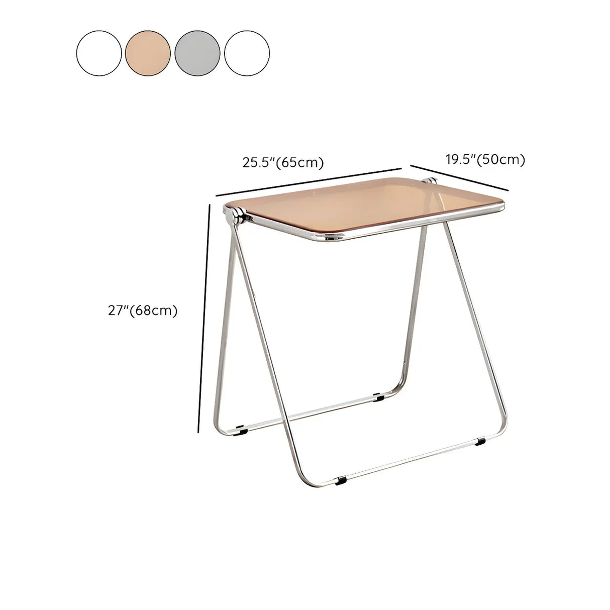 Small Foldable Metal Sled Base Acrylic Writing Desk 